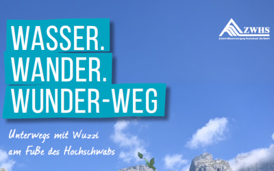 Neue Broschüre mit Wuzzi am Fuße des Hochschwabs